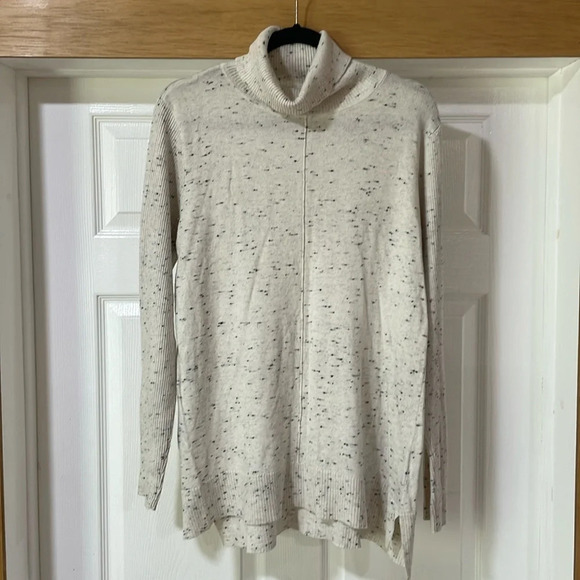 Calvin Klein Sweater Turtleneck Lightweight Top Knit Long Sleeve Speckled Size L - Picture 2 of 11